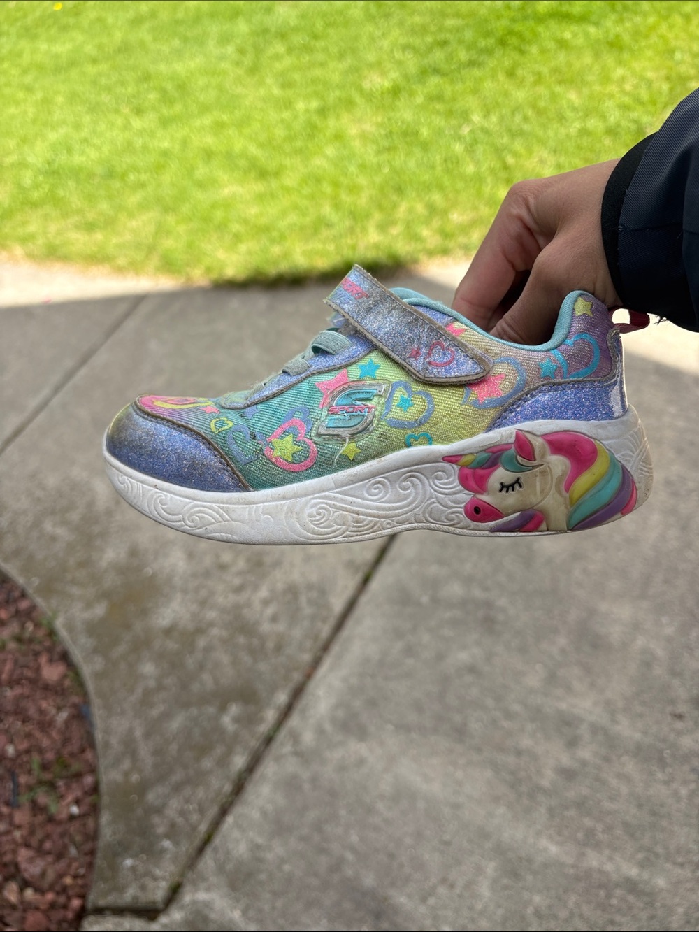 Skechers Kids' Light-Up Unicorn Sneakers in Pastel Rainbow